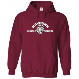 Hawkins 1983 Middle School Wolf Unisex Kids and Adults Pullover Hoodie for Sci-Fi Stranger Fans